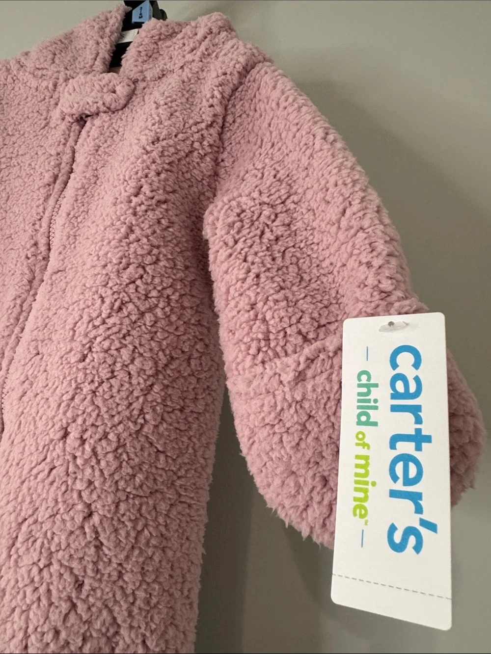 Carter’s Child of Mine Pink Sherpa Baby Fleece Pram 3-6 Months New NWT